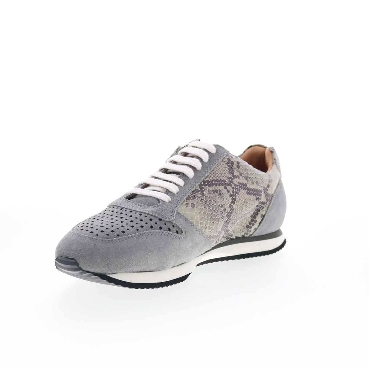 Trotters Infinity T2169-027 Womens Gray Wide Leather Lifestyle Sneakers Shoes