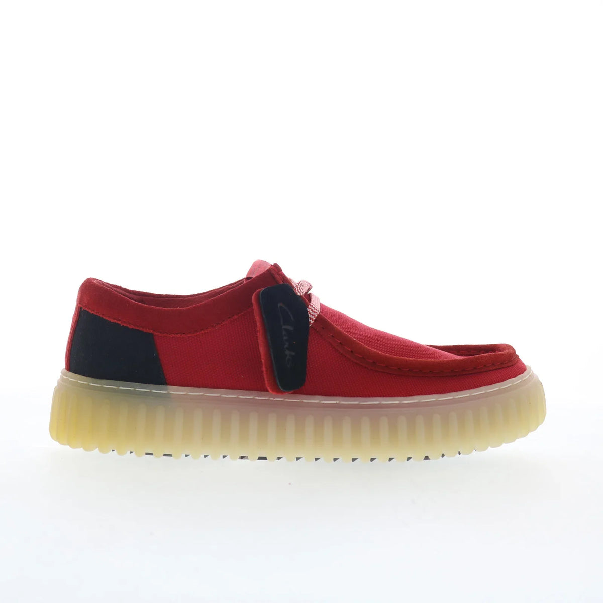 Clarks Torhill Lo 26176995 Mens Red Canvas Oxfords & Lace Ups Casual Shoes