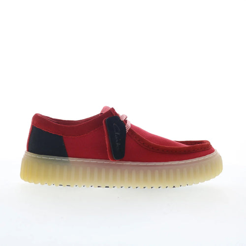 Clarks Torhill Lo 26176995 Mens Red Canvas Oxfords & Lace Ups Casual Shoes