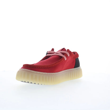 Clarks Torhill Lo 26176995 Mens Red Canvas Oxfords & Lace Ups Casual Shoes