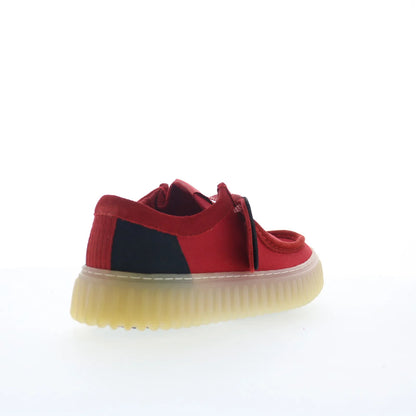 Clarks Torhill Lo 26176995 Mens Red Canvas Oxfords & Lace Ups Casual Shoes