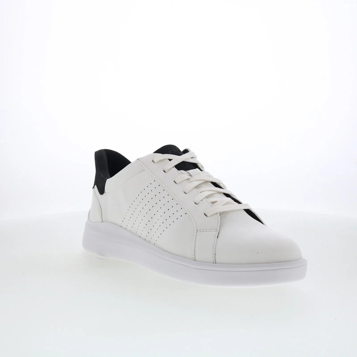 Rockport Tristen Lace Up Mens White Leather Lifestyle Sneakers Shoes