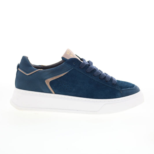 Miz Mooz Tristin Womens Blue Suede Lace Up Lifestyle Sneakers Shoes