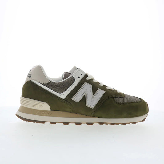 New Balance 574 U5742RG Mens Green Nubuck Lace Up Lifestyle Sneakers Shoes