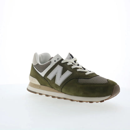New Balance 574 U5742RG Mens Green Nubuck Lace Up Lifestyle Sneakers Shoes