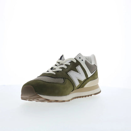 New Balance 574 U5742RG Mens Green Nubuck Lace Up Lifestyle Sneakers Shoes