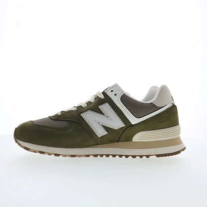 New Balance 574 U5742RG Mens Green Nubuck Lace Up Lifestyle Sneakers Shoes