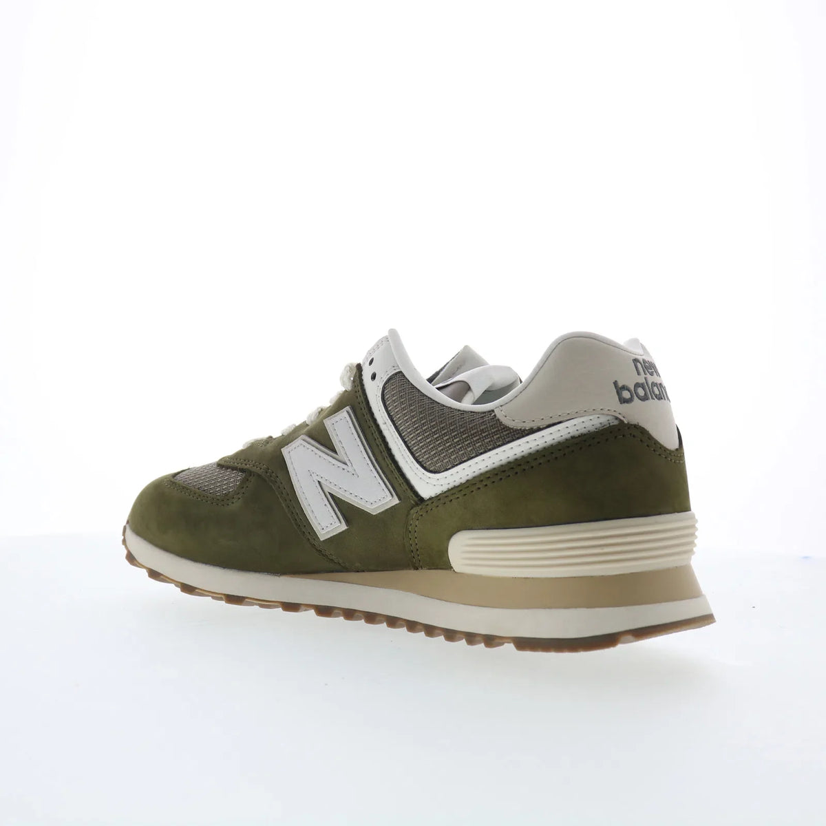 New Balance 574 U5742RG Mens Green Nubuck Lace Up Lifestyle Sneakers Shoes