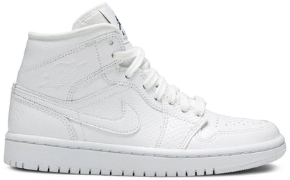 Nike Womens Air Jordan 1 Mid Sneakers - 'White Snakeskin'