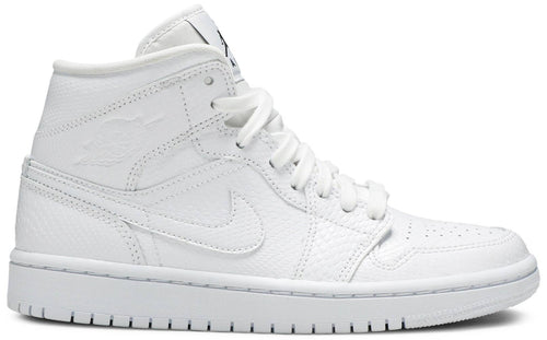 Nike Womens Air Jordan 1 Mid Sneakers - 'White Snakeskin'