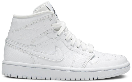 Nike Womens Air Jordan 1 Mid Sneakers - 'White Snakeskin'