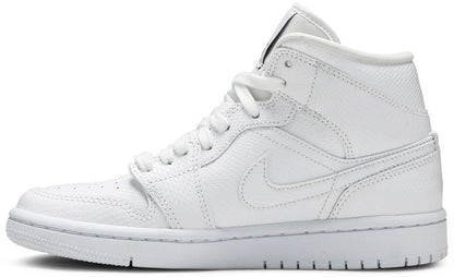 Nike Womens Air Jordan 1 Mid Sneakers - 'White Snakeskin'