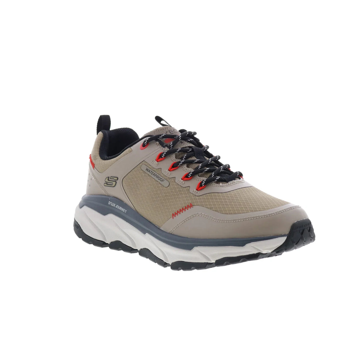 Skechers Waterproof D'Lux Journey - Slate Peak Mens Beige Athletic Shoes